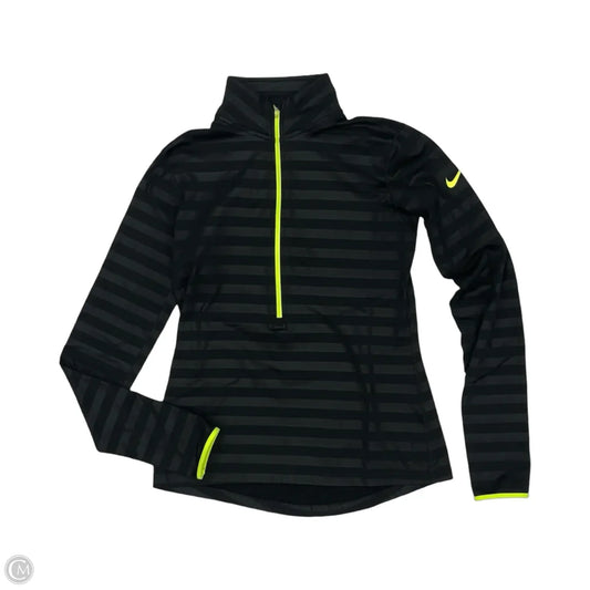 Athletic Top Long Sleeve Collar By Nike In Black, Size: M