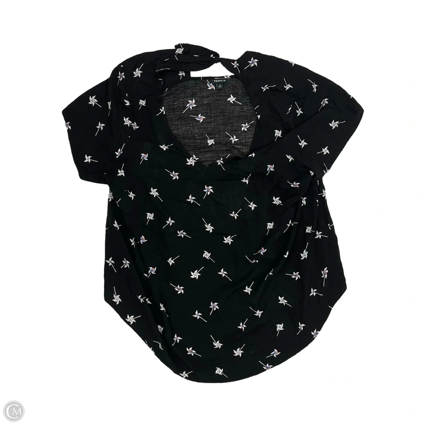 Blouse Short Sleeve By Torrid In Black & White, Size: 3x