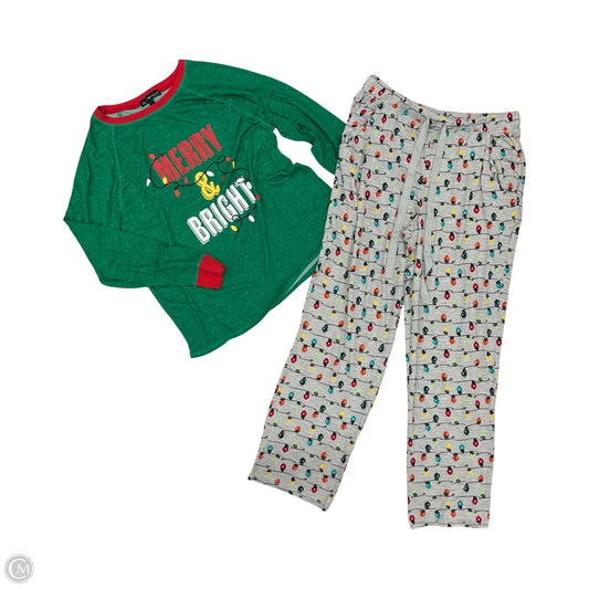 Pajamas 2pc By Derek Heart In Green & Red, Size: L