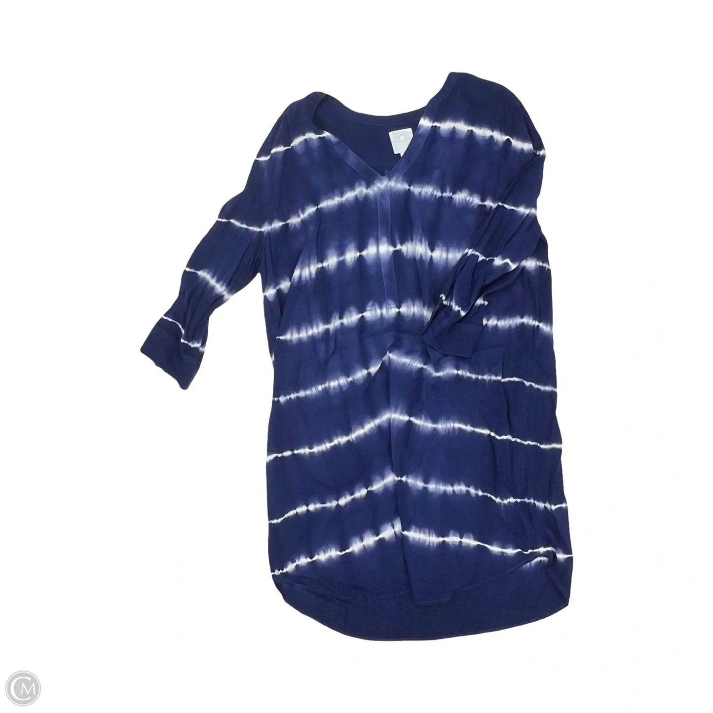 Dress Casual Short By Dressbarn In Blue & White, Size: Xl