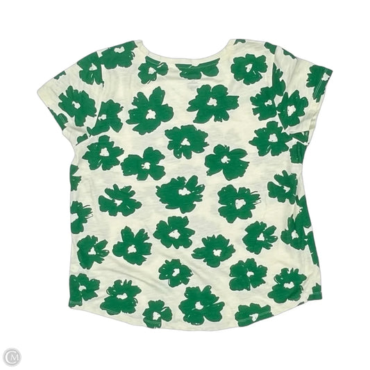 Top Short Sleeve By Sonoma In Cream & Green, Size: Xl