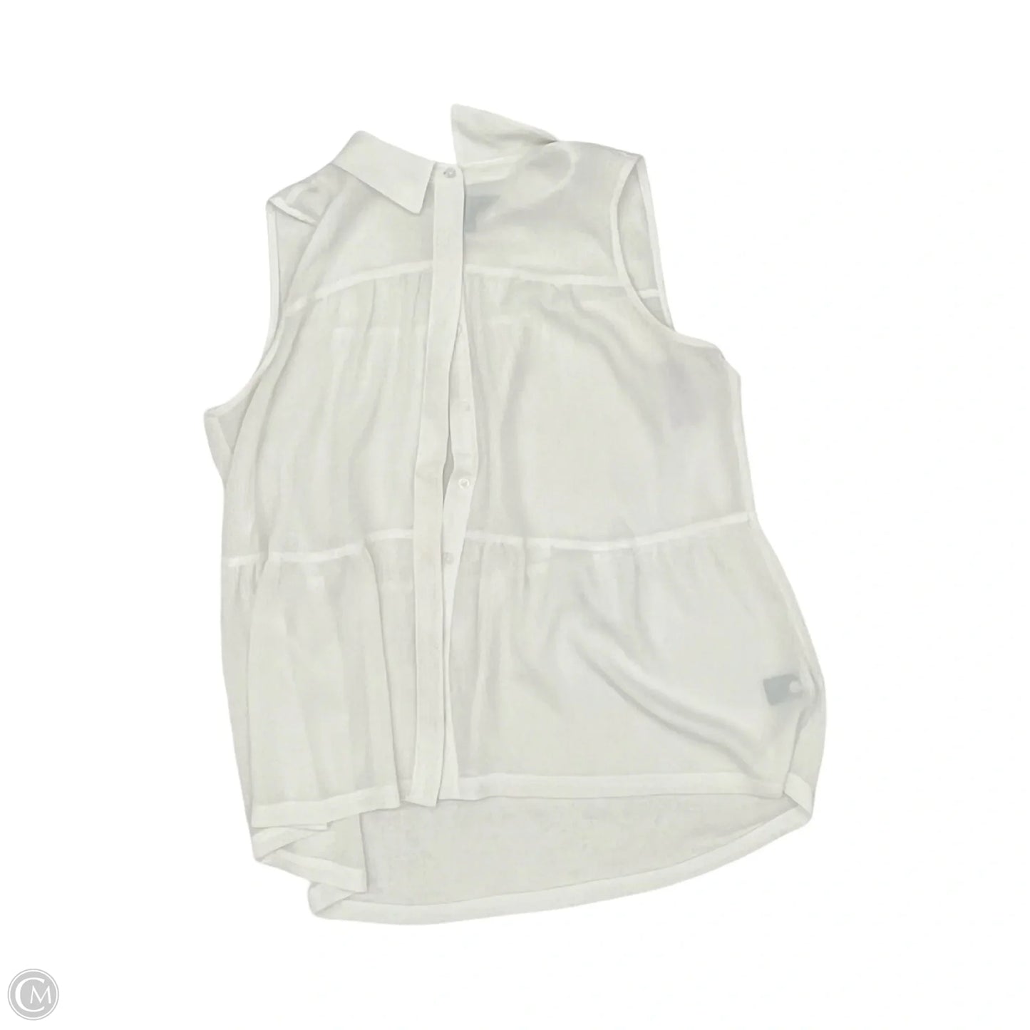Blouse Sleeveless By Simply Vera In White, Size: L