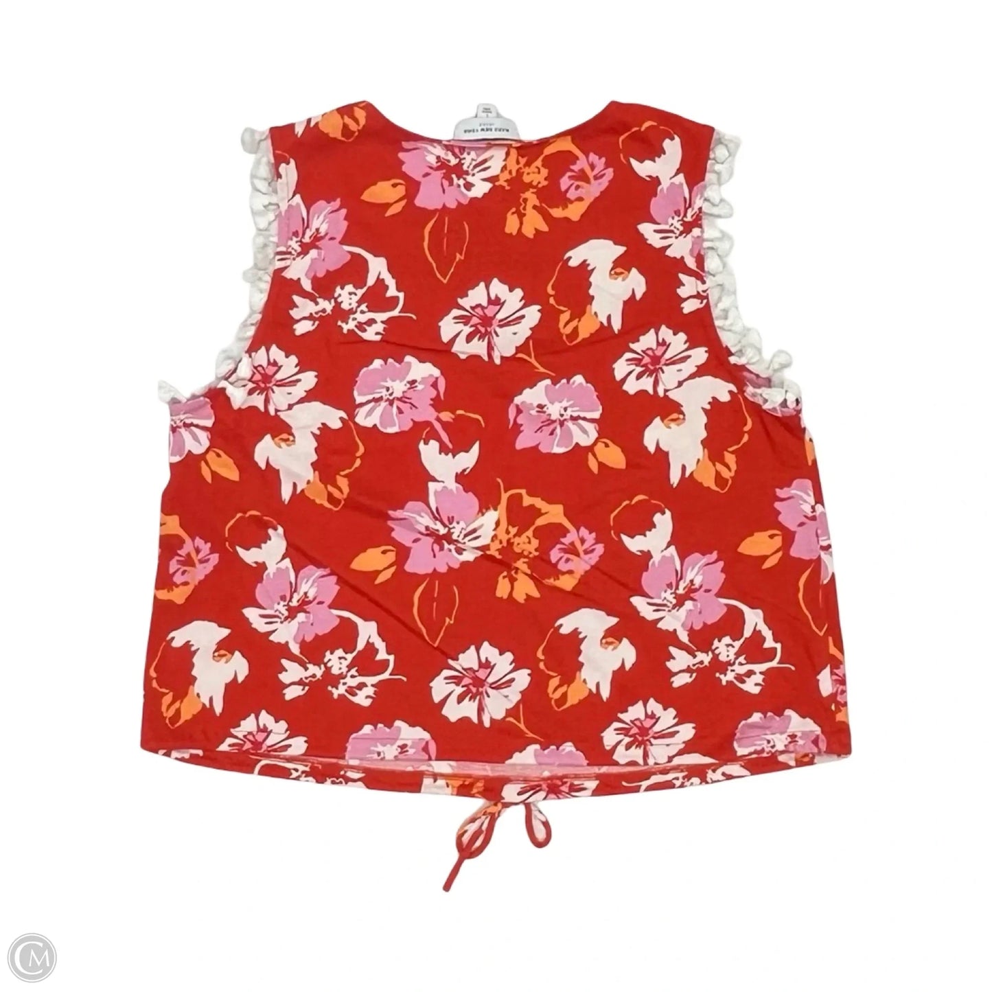 Top Sleeveless By Marc New York In Orange & White, Size: L