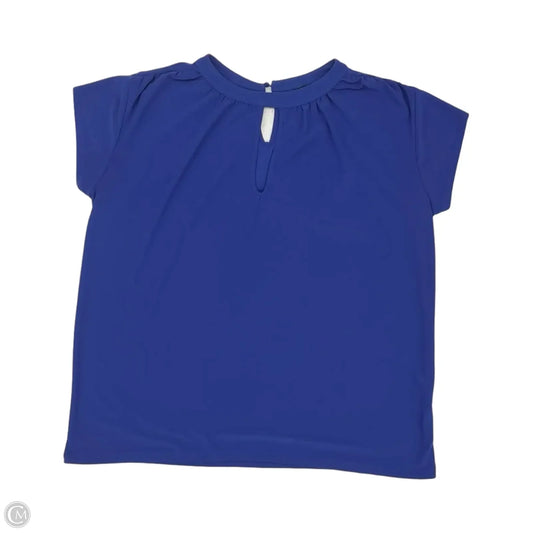 Blouse Short Sleeve By Halogen In Blue, Size: M
