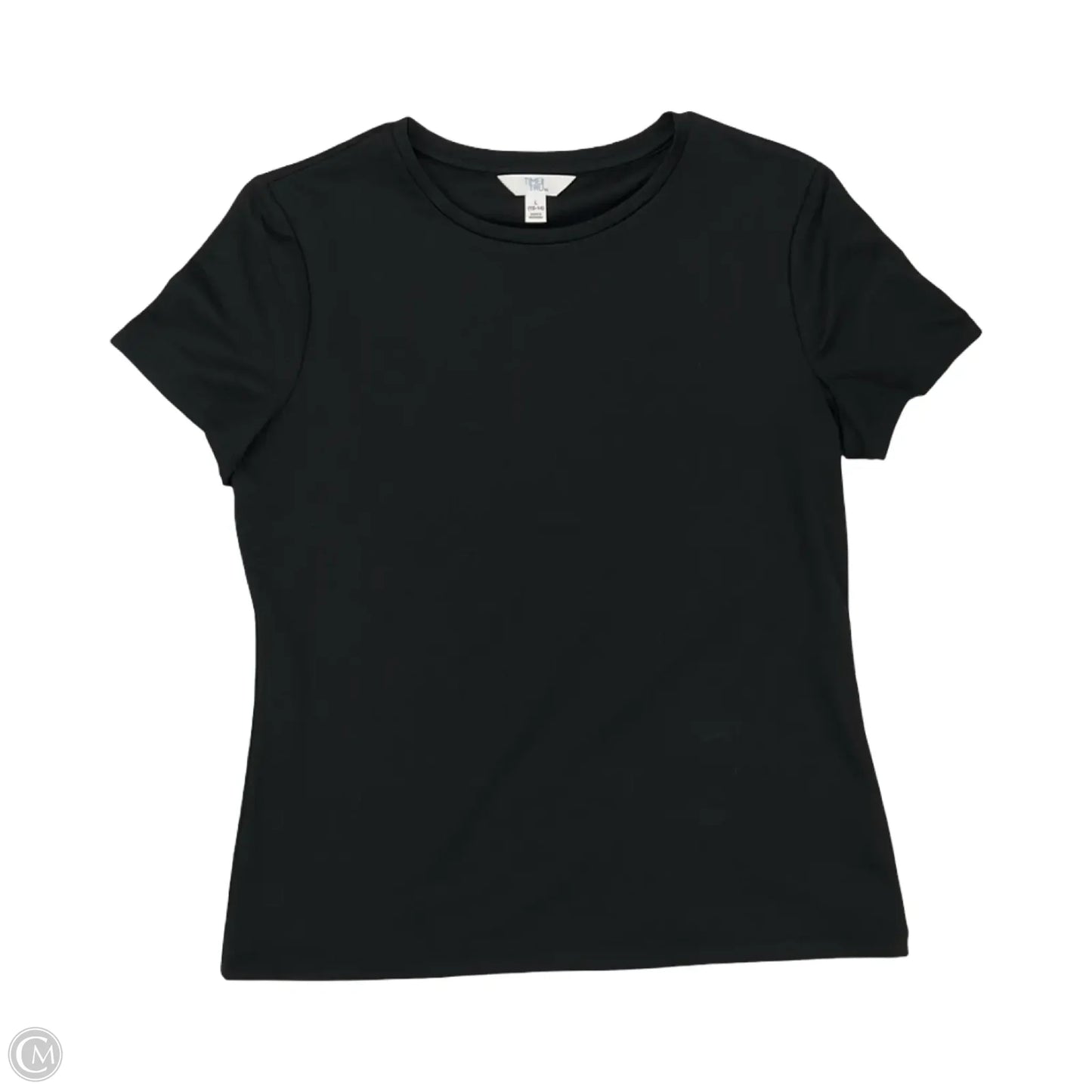 Top Short Sleeve By Time And Tru In Black, Size: L