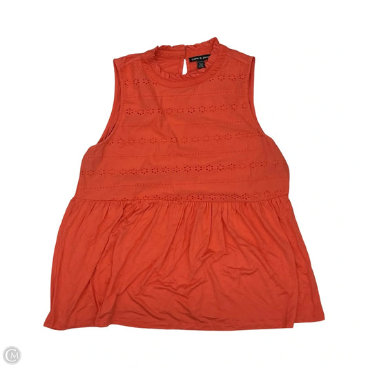 Blouse Sleeveless By Cable And Gauge In Orange, Size: Xl
