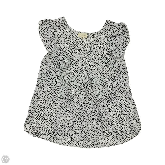 Blouse Short Sleeve By Melloday In Black & White, Size: Xl