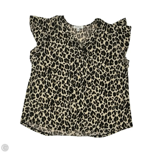 Blouse Short Sleeve By Chaus In Animal Print, Size: Xl