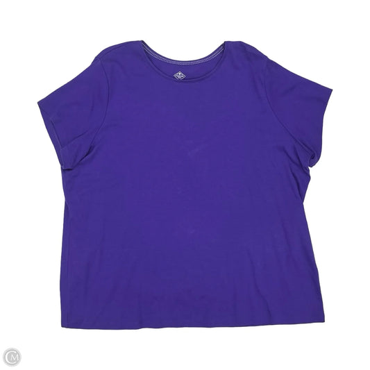 Top Short Sleeve By St Johns Bay In Purple, Size: 3x