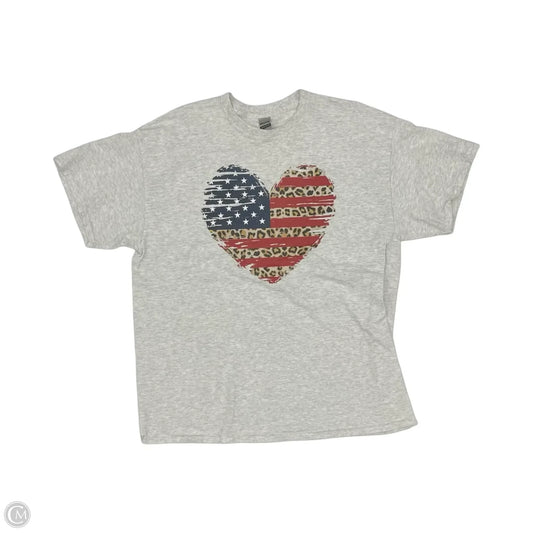 Top Short Sleeve By Gildan In Grey, Size: Xl
