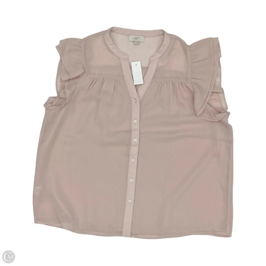Blouse Short Sleeve By Loft In Pink, Size: Xl