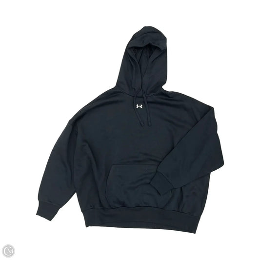 Athletic Sweatshirt Hoodie By Under Armour In Black, Size: 1x