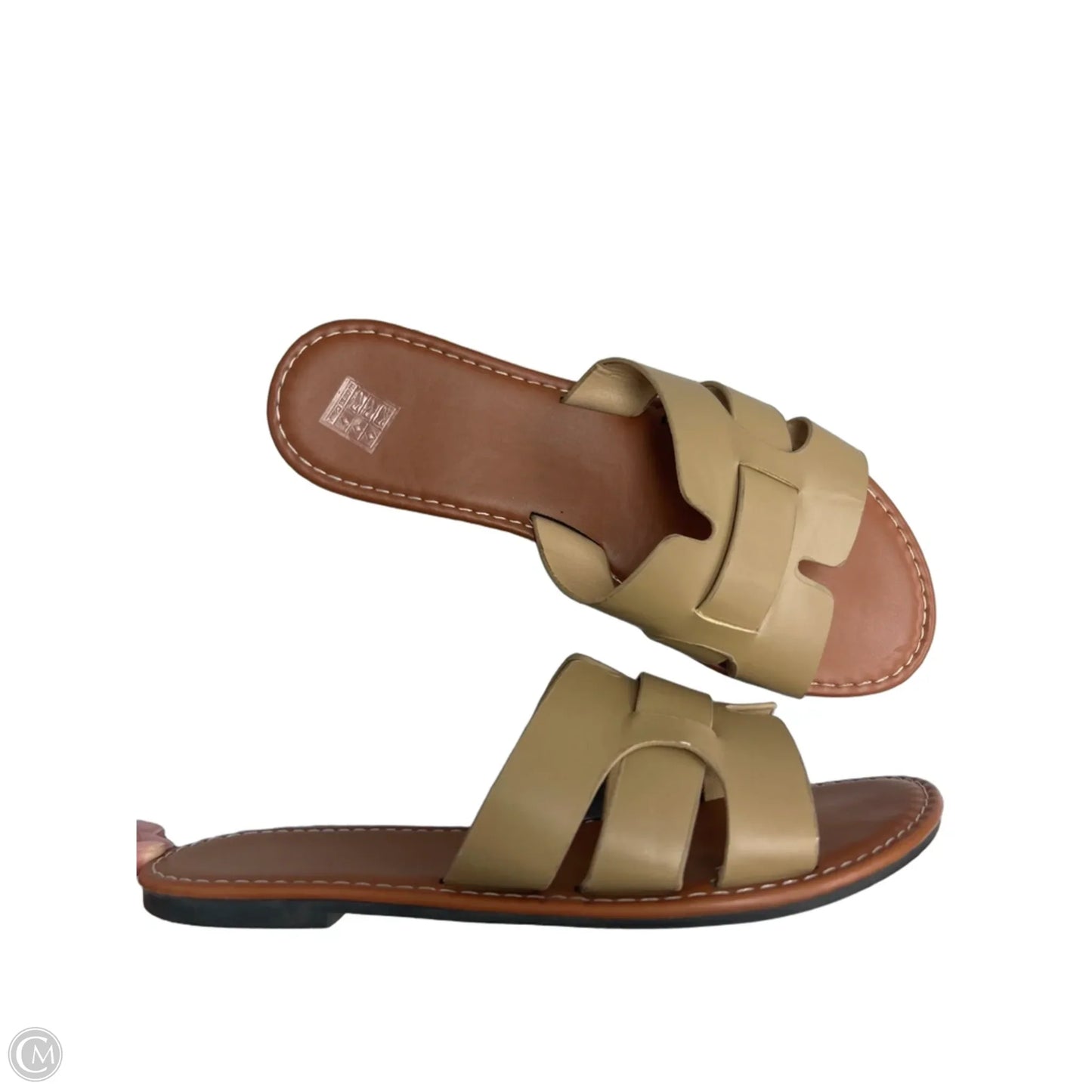 Sandals Flats By Clothes Mentor In Tan, Size: 9.5