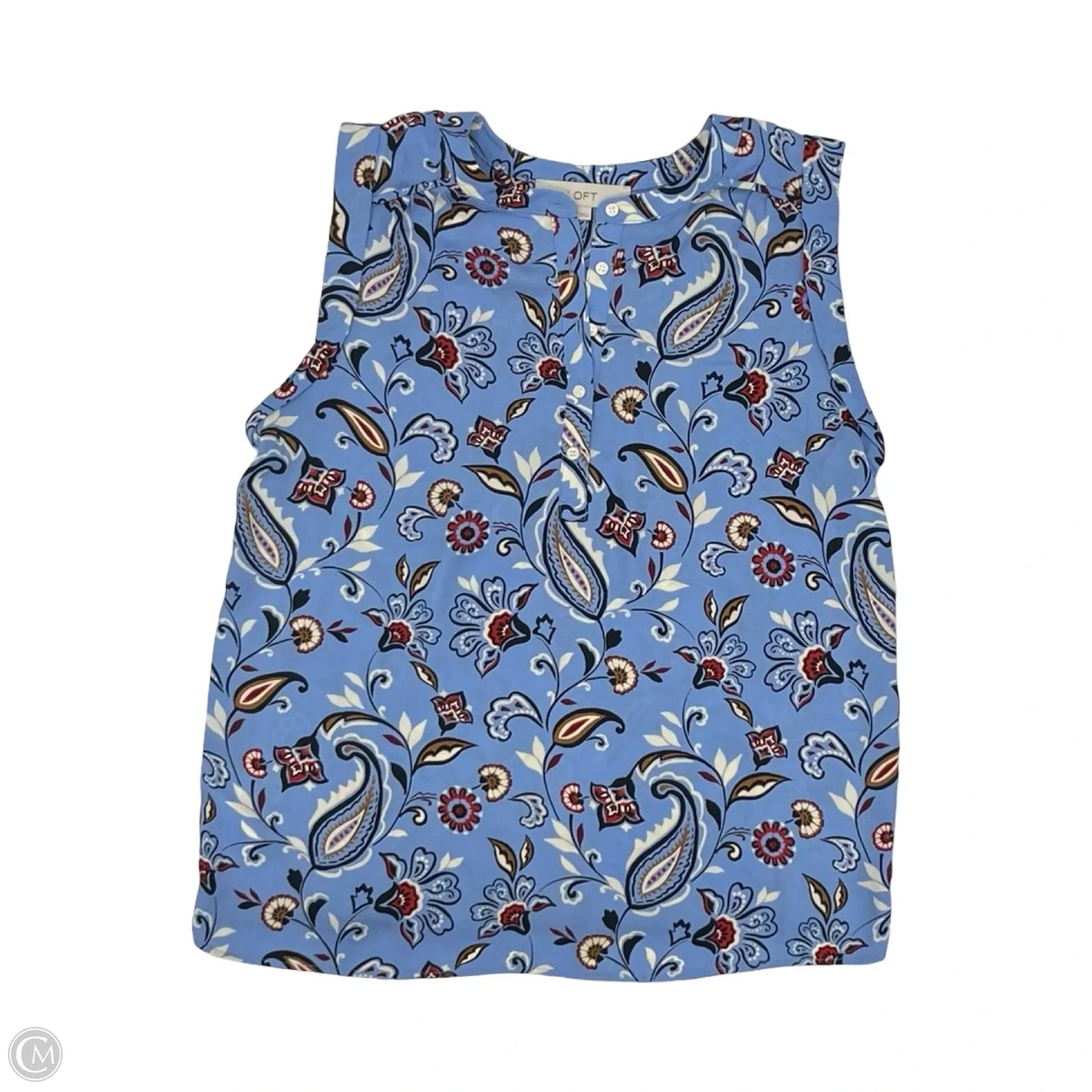 Blouse Short Sleeve By Loft In Blue, Size: Xs