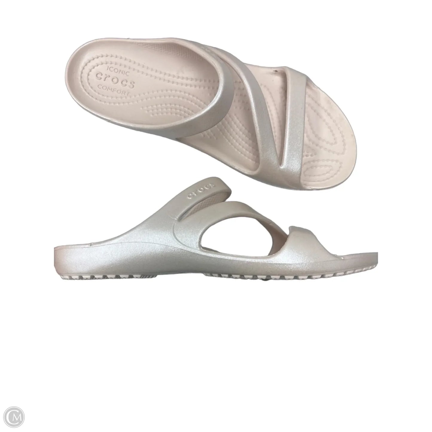 Sandals Flats By Crocs In Pink, Size: 9