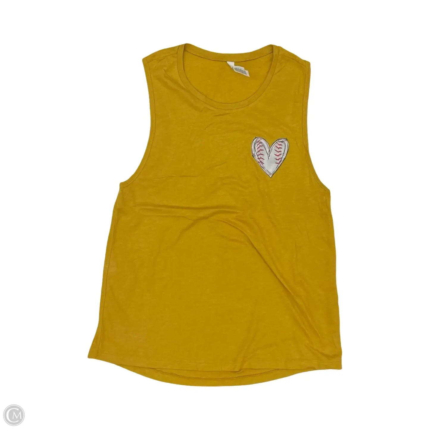 Top Sleeveless By Bella + Canvas In Yellow, Size: Xl