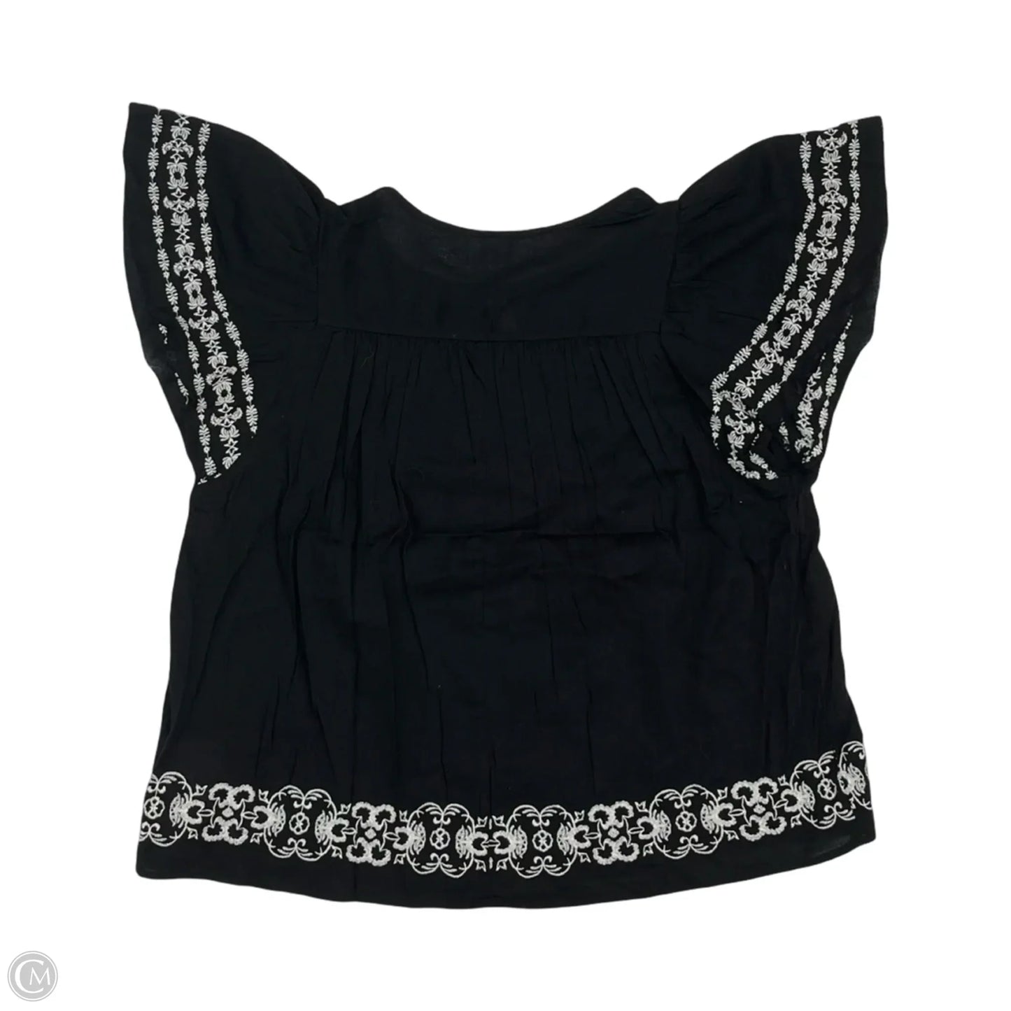 Blouse Short Sleeve By Old Navy In Black & White, Size: L