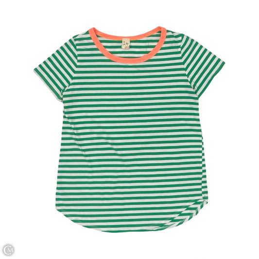 Top Short Sleeve By 7th Ray In Green & White, Size: S