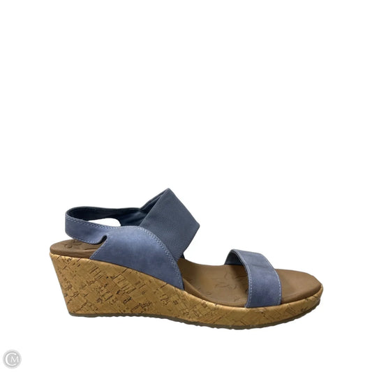 Sandals Heels Wedge By Skechers In Blue, Size: 9
