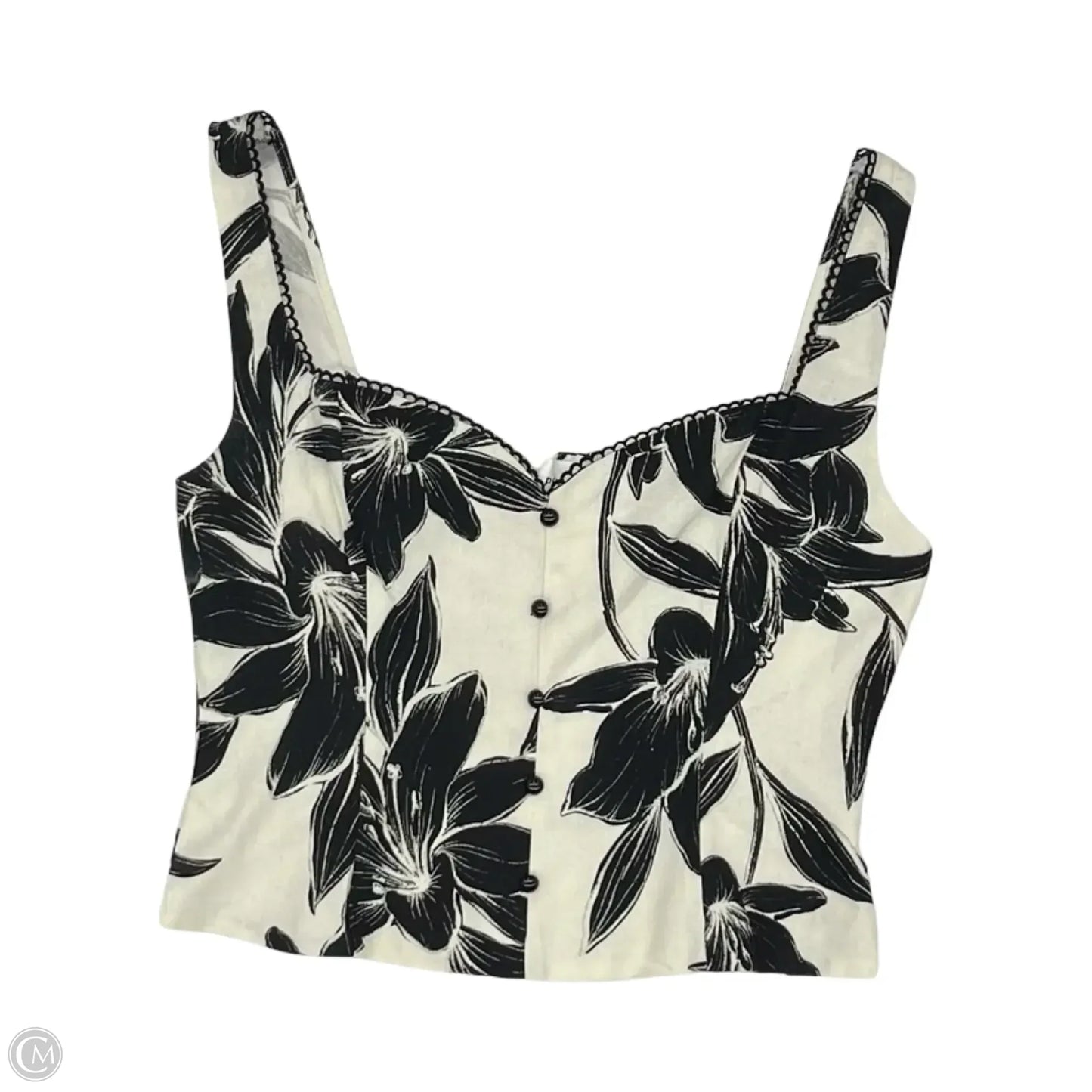 Top Sleeveless By Cmf In Black & White, Size: L