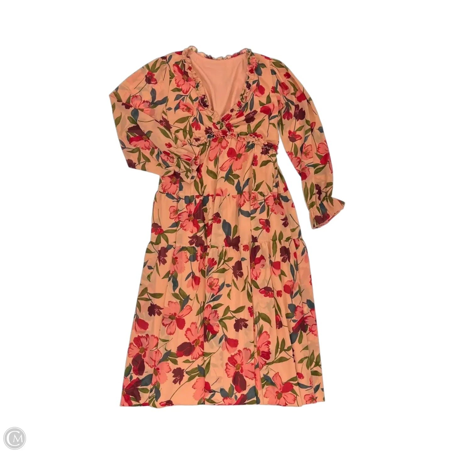 Dress Party Long By Clothes Mentor In Orange & Red, Size: S
