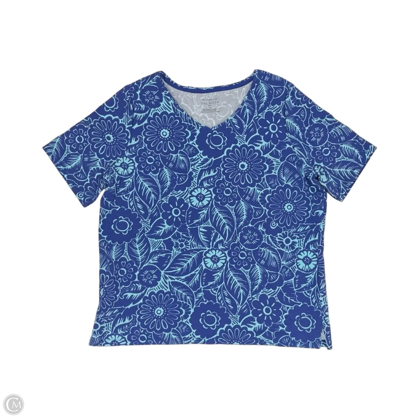 Top Short Sleeve By Talbots In Blue, Size: 1x