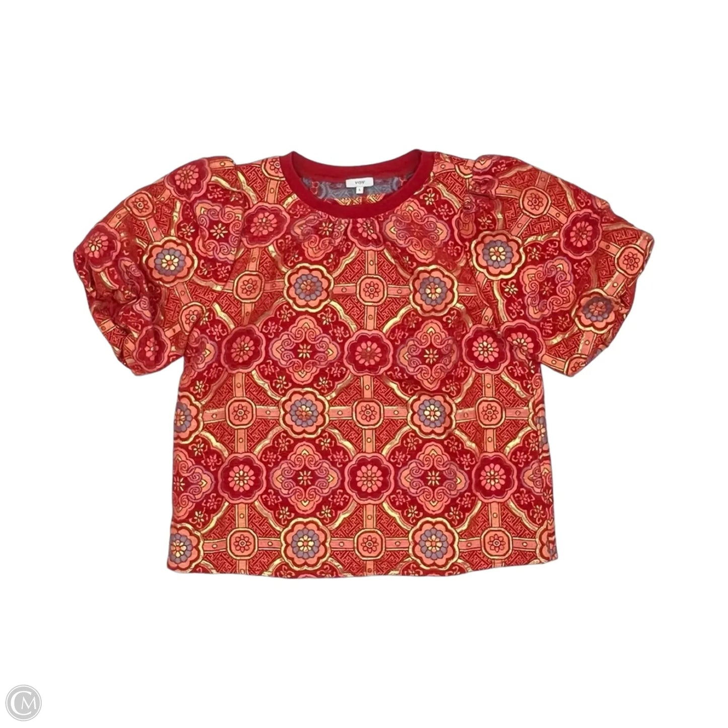 Top Short Sleeve By Voy In Red, Size: L