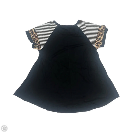 Top Short Sleeve By Clothes Mentor In Black & White, Size: L