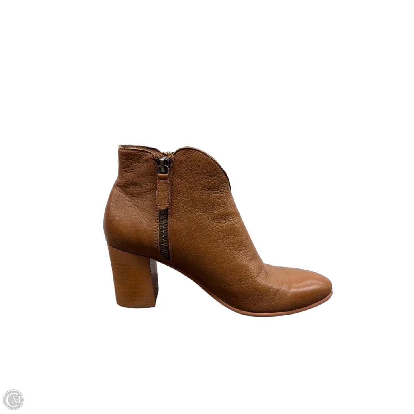 Boots Ankle Heels By Clothes Mentor In Tan, Size: 6.5