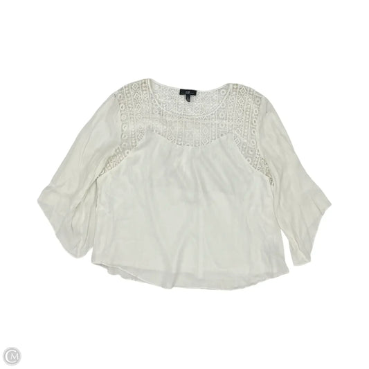 Blouse Long Sleeve By Agb In White, Size: 3x