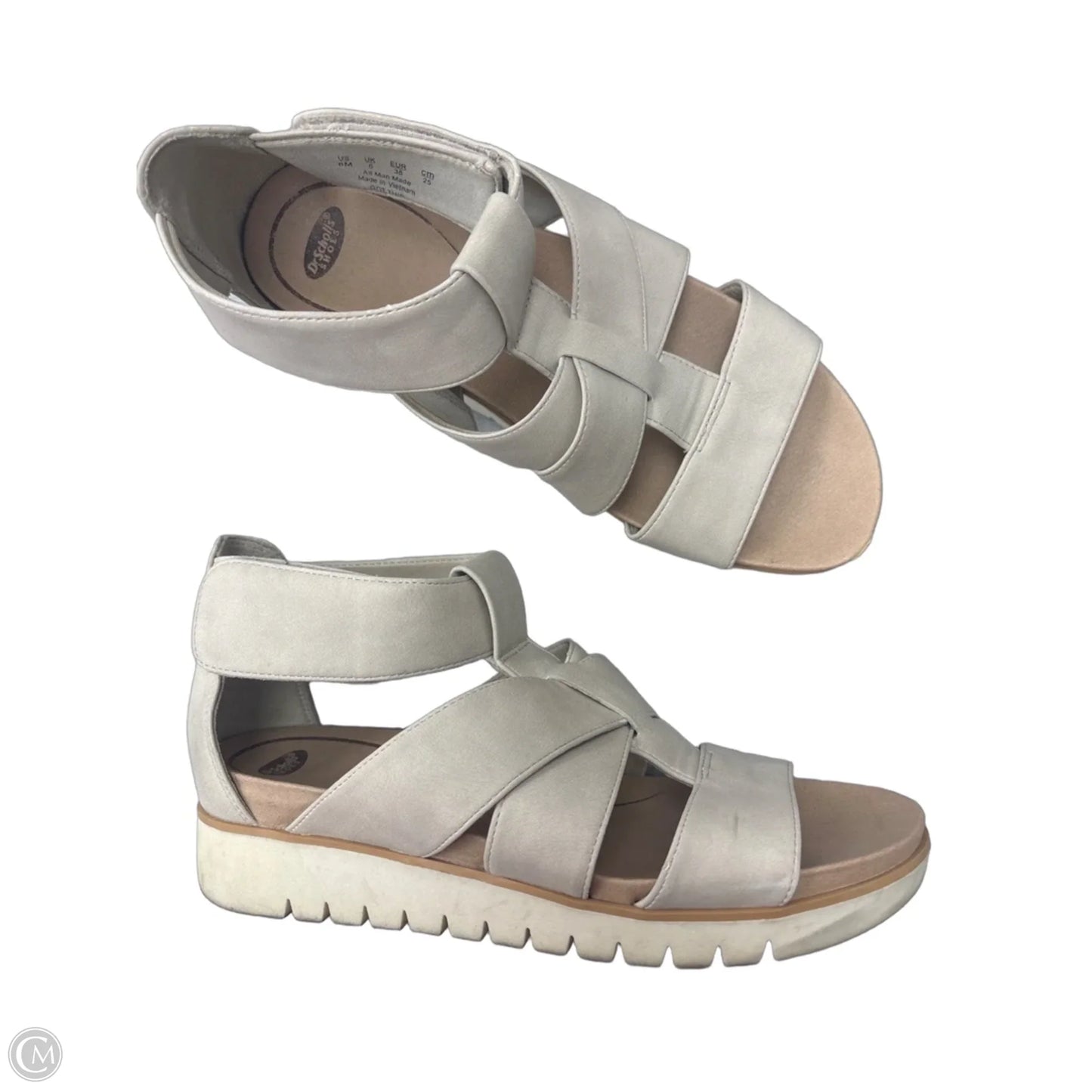 Sandals Heels Wedge By Dr Scholls In Cream, Size: 8