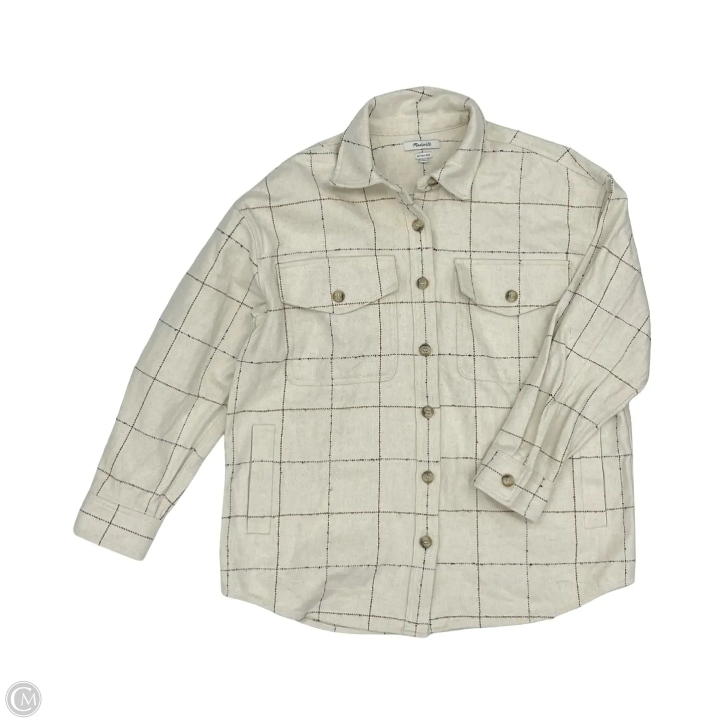 Jacket Shirt By Madewell In Cream, Size: M