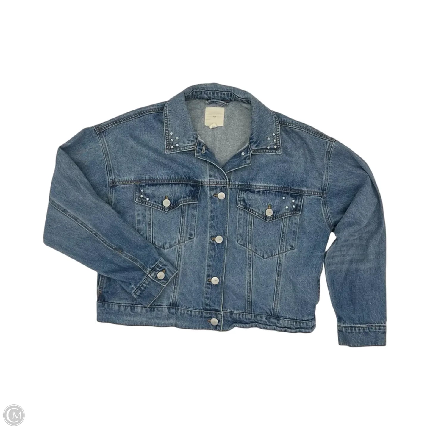 Jacket Denim By Clothes Mentor In Blue Denim, Size: L