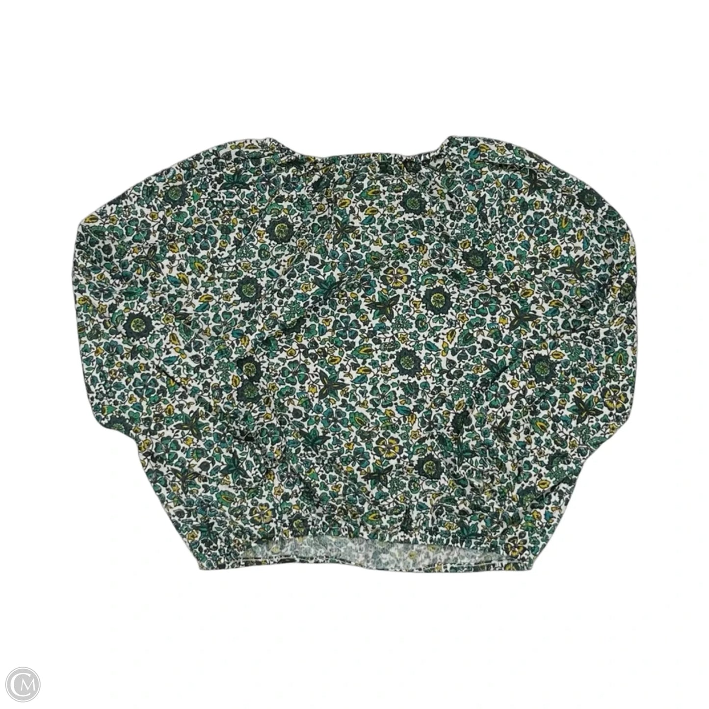 Blouse Long Sleeve By Loft In Green & White, Size: S