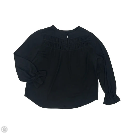Blouse Long Sleeve By Loft In Black, Size: L