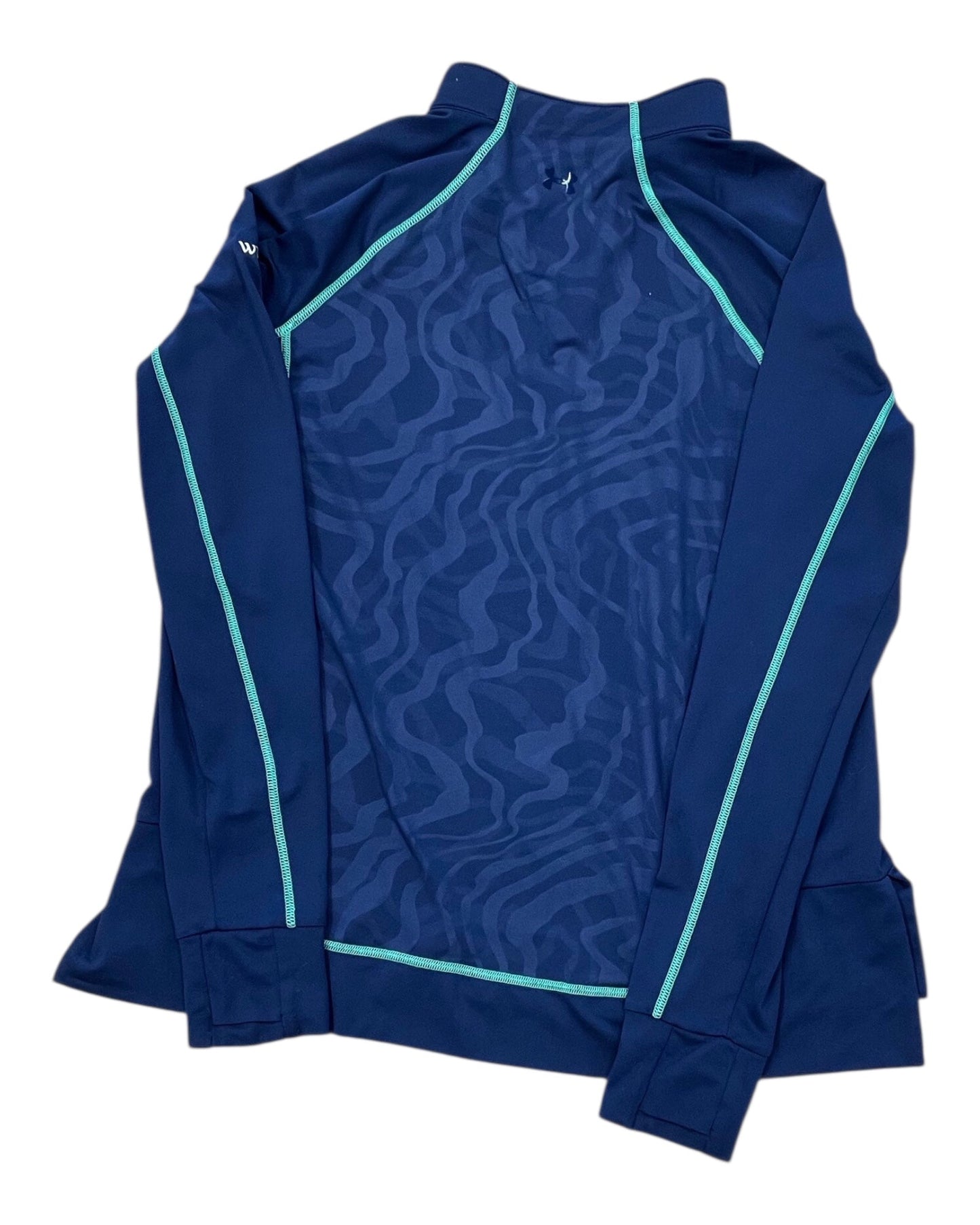 Athletic Top Ls Crewneck By Under Armour In Blue & Green, Size:L