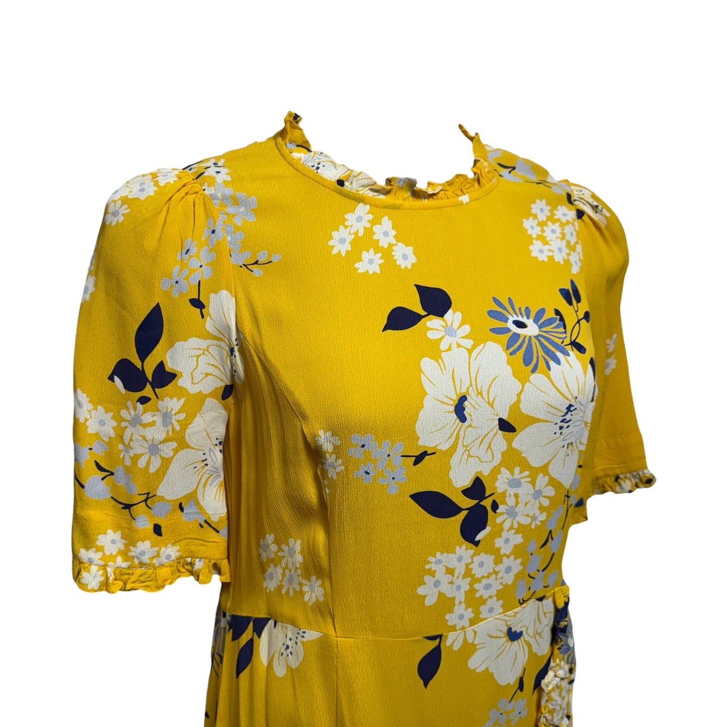 Pia Ruffle Mini Dress By Sea NY In Yellow Floral Print, Size: 8