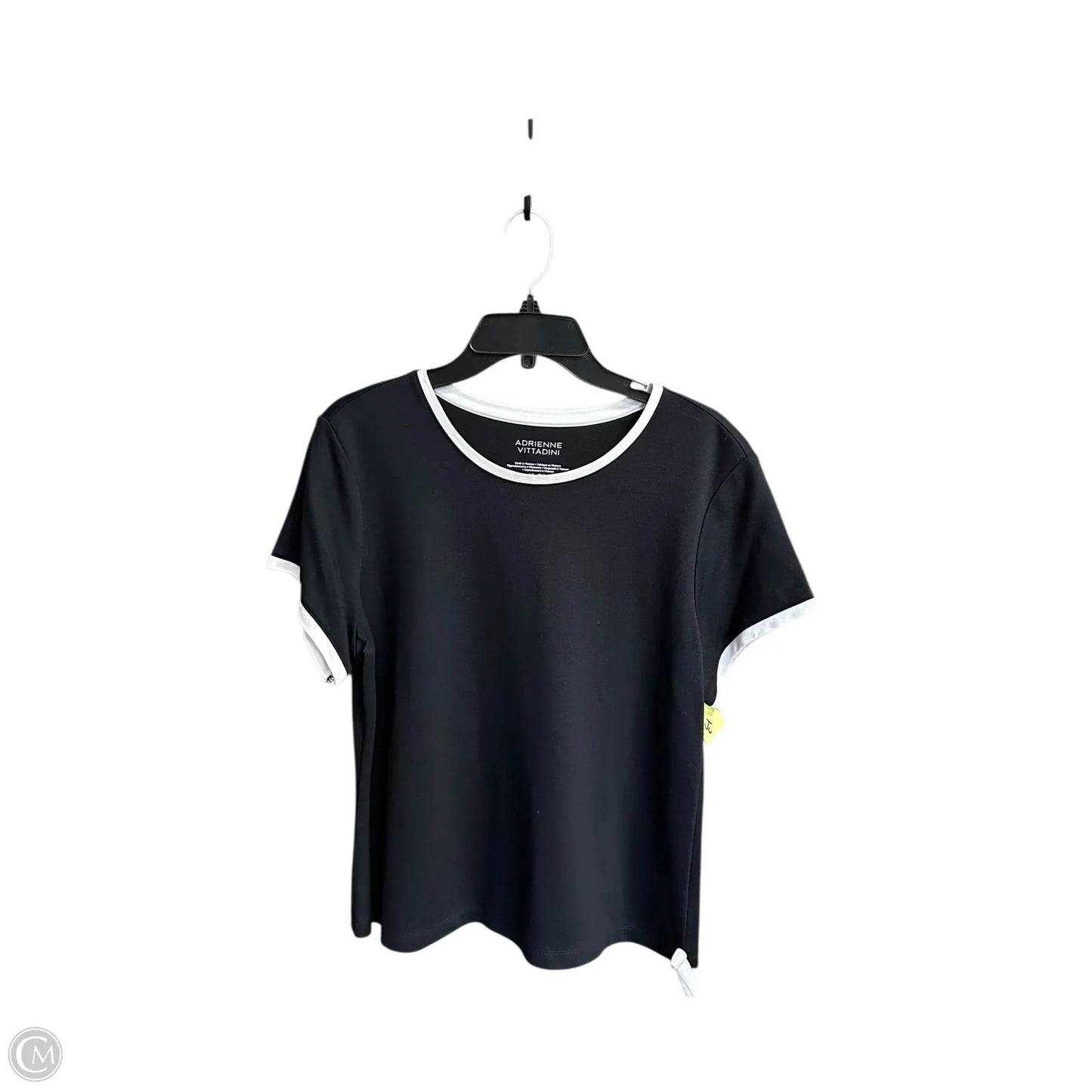 Top Short Sleeve By Adrienne Vittadini In Black, Size: Xl