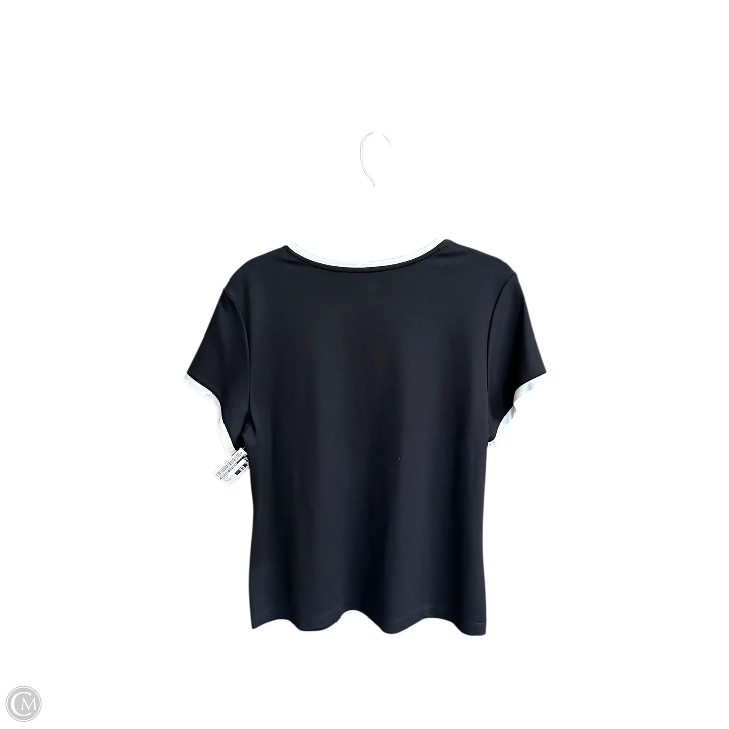 Top Short Sleeve By Adrienne Vittadini In Black, Size: Xl