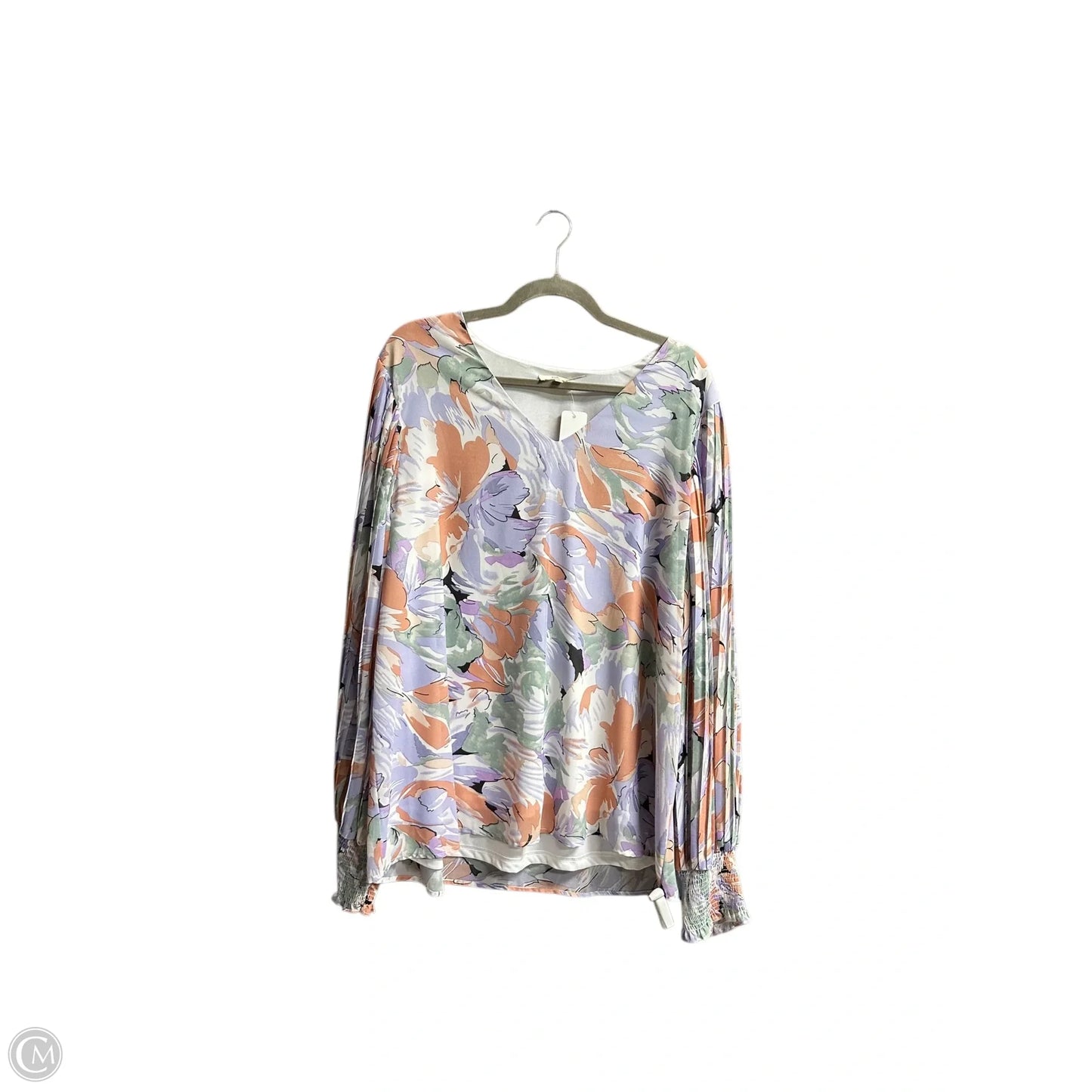 Top Long Sleeve By Entro In Floral Print, Size: Xl