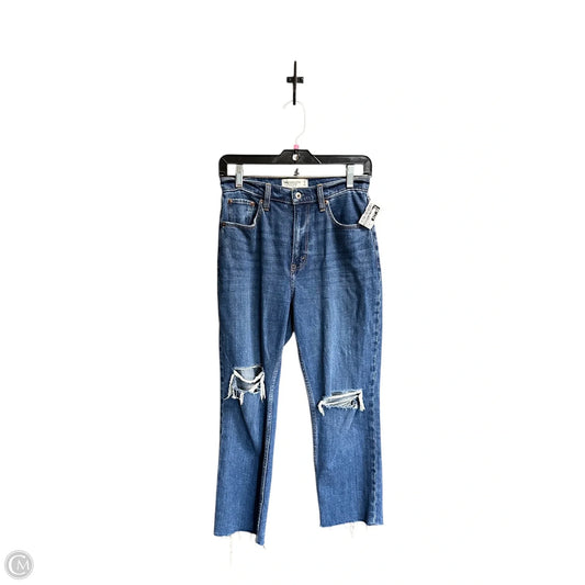 Jeans Straight By Abercrombie And Fitch In Blue Denim, Size: 2p