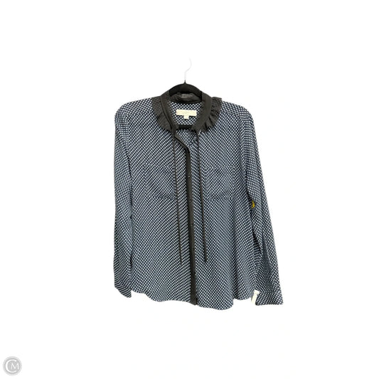 Blouse Long Sleeve By Loft In Polkadot Pattern, Size: M