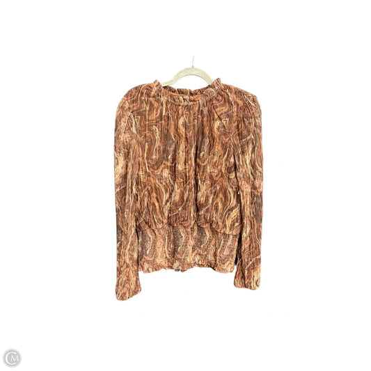 Top Long Sleeve By Joie In Brown, Size: Xl