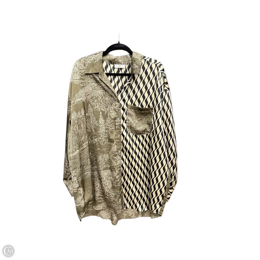 Blouse Long Sleeve By Entro In Black & Cream, Size: Xl