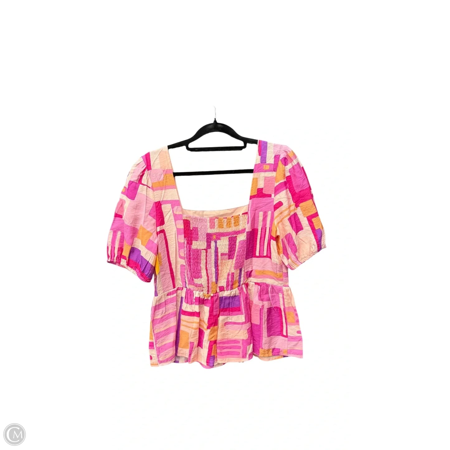 Top Short Sleeve By Clothes Mentor In Geometric Pattern, Size: M