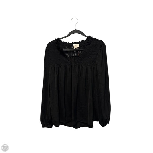 Top Long Sleeve By Knox Rose In Black, Size: S