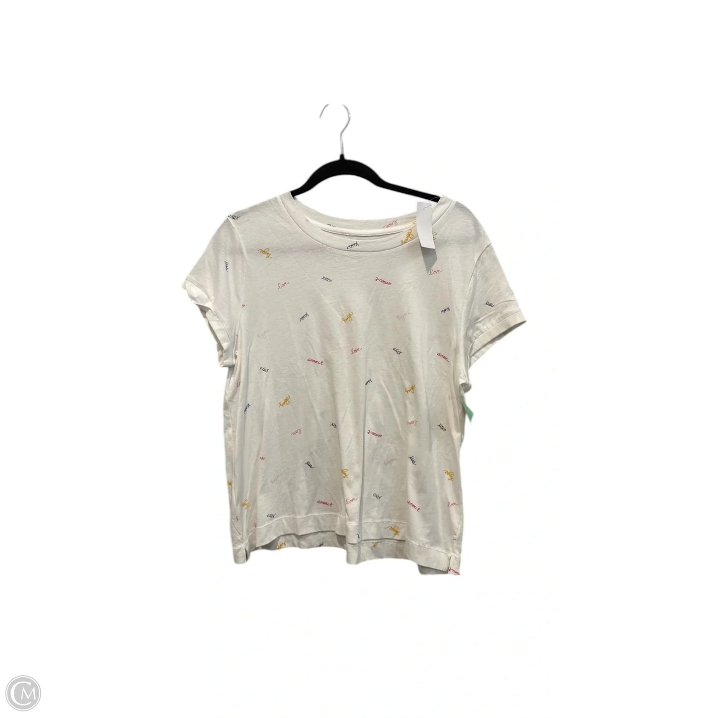 Top Short Sleeve Basic By Loft In White, Size: L