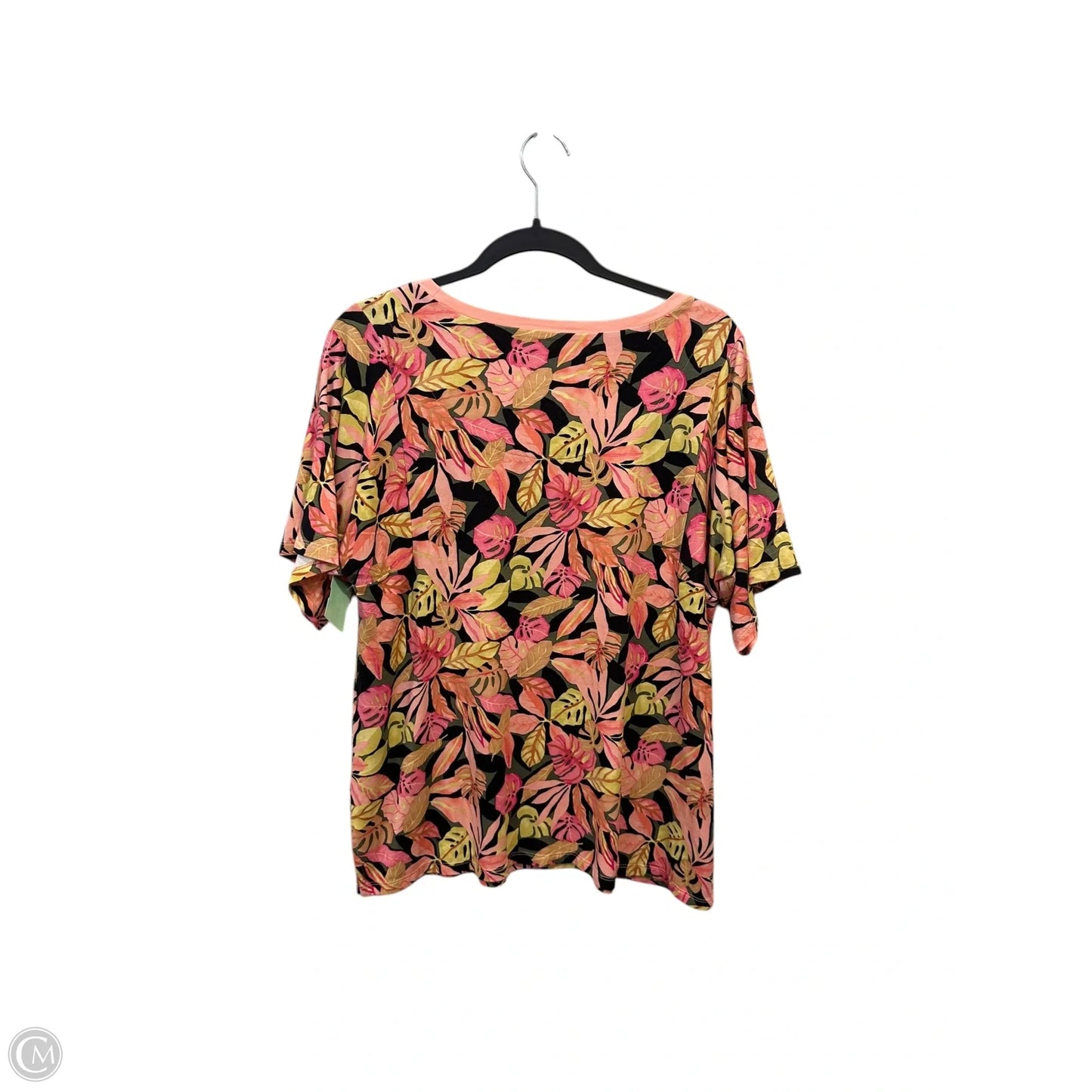 Top Short Sleeve Basic By Chicos In Tropical Print, Size: M
