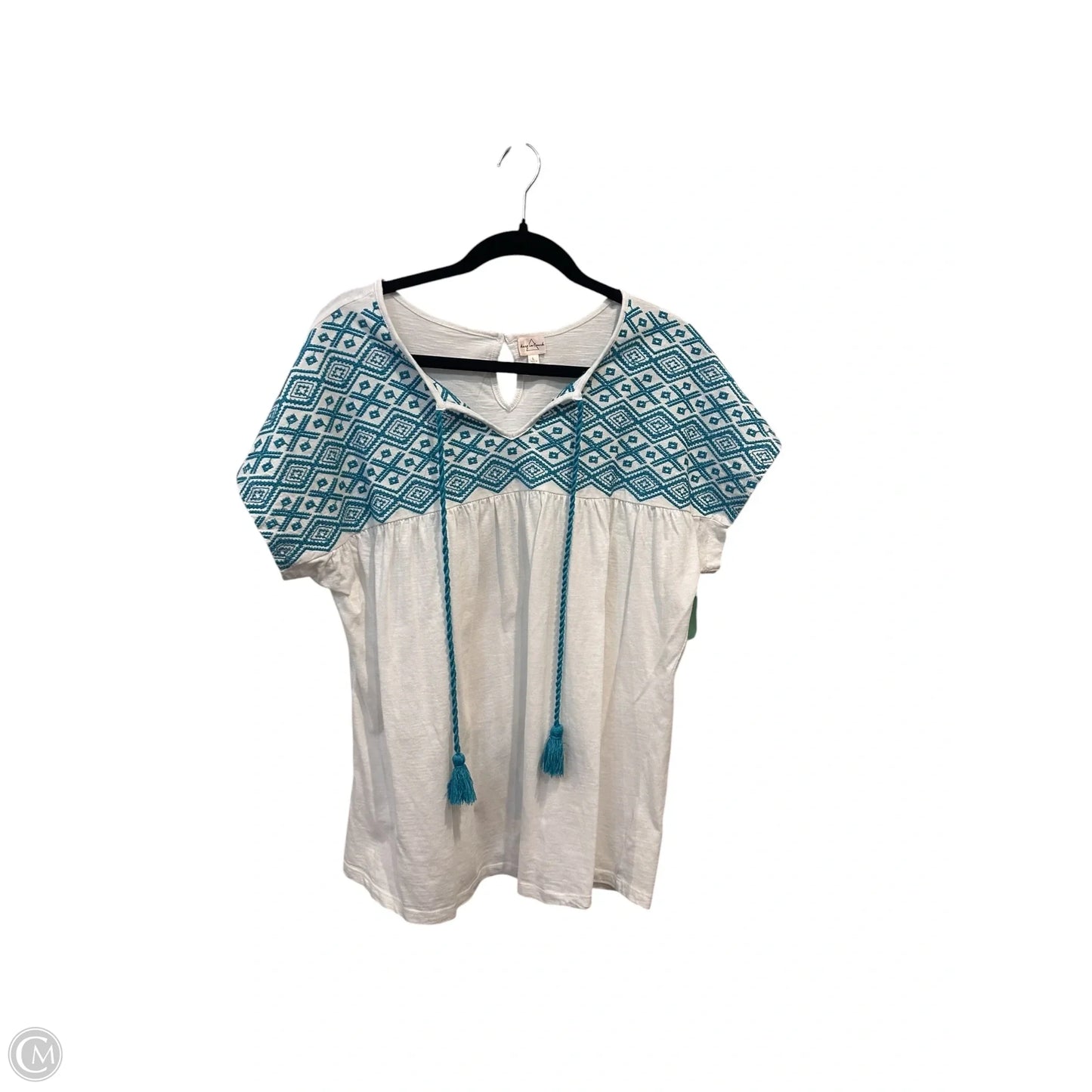 Top Short Sleeve By Clothes Mentor In White, Size: L