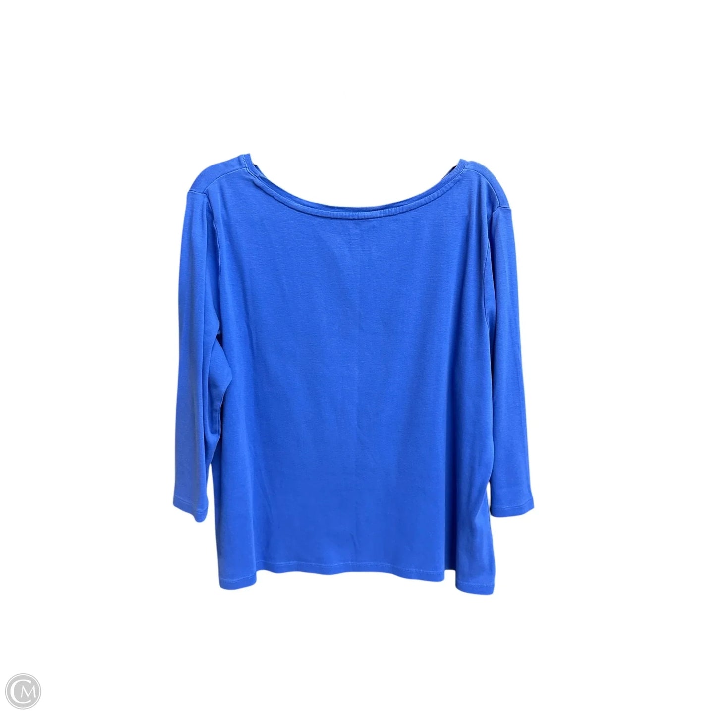 Top 3/4 Sleeve Basic By Talbots In Blue, Size: 2x